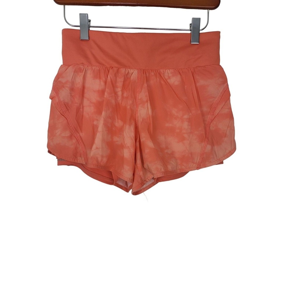 Fabletics Pull On Shorts XS Womens‎ Orange Athletic Wear Bottoms Summer Casual